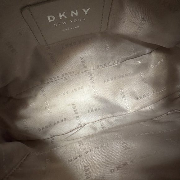 DKNY Navy Logo Crossbody Bag – Faux Leather Shoulder Bag with Scarf Detail - Picture 7 of 11